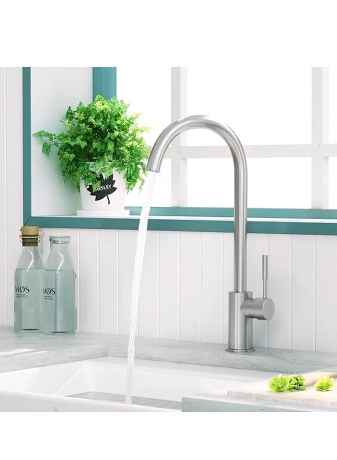 Raxoom Sink Mixer Hot and Cold Kitchen Faucet Stainless Steel Bathroom Single Lever Tap - Image 3