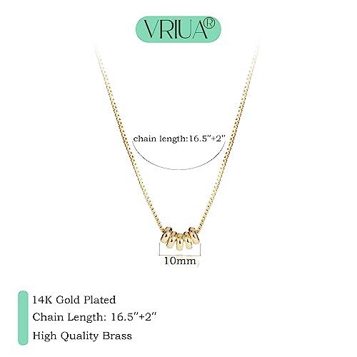 VRIUA Gold Necklace for Women 14k Gold Plated Dainty Gold Ball Chain Necklace Simple Jewelry Everyday for Women - Image 4