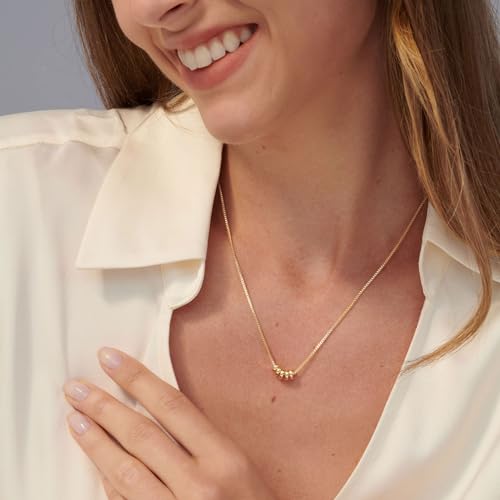 VRIUA Gold Necklace for Women 14k Gold Plated Dainty Gold Ball Chain Necklace Simple Jewelry Everyday for Women - Image 3