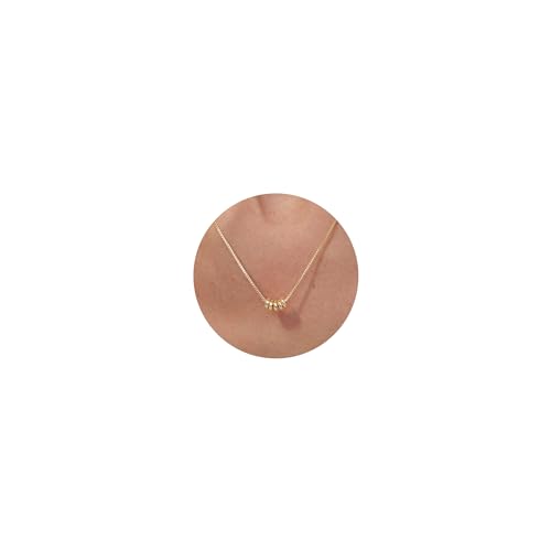 VRIUA Gold Necklace for Women 14k Gold Plated Dainty Gold Ball Chain Necklace Simple Jewelry Everyday for Women - Image 1