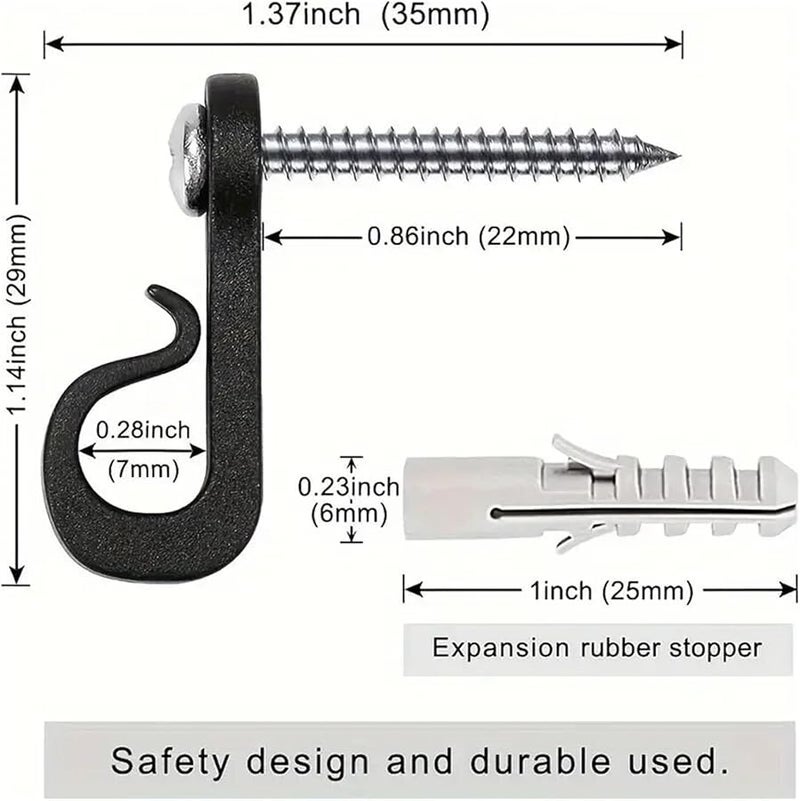 40 قطعة من خطاطيف البراغي للإضاءة الخيطية لتعليق النباتات والأواني ورياح الأجراس وأضواء الكريسماس - Image 3