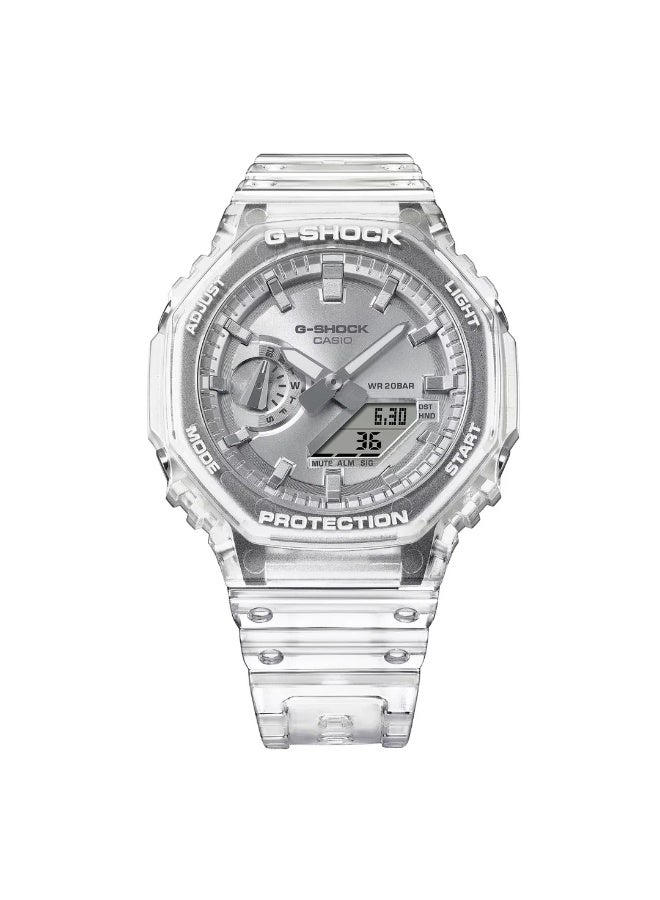G-SHOCK ساعة أنالوج-ديجيتال GA-2100BM-7A8DR، 45.4 مم قرص فضي، علبة وحزام من راتنج كربوني، مقاومة للصدمات، 200 م مقاومة للماء - Image 3