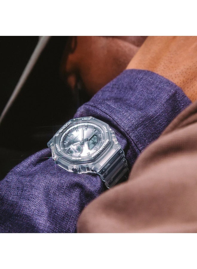 G-SHOCK ساعة أنالوج-ديجيتال GA-2100BM-7A8DR، 45.4 مم قرص فضي، علبة وحزام من راتنج كربوني، مقاومة للصدمات، 200 م مقاومة للماء - Image 5