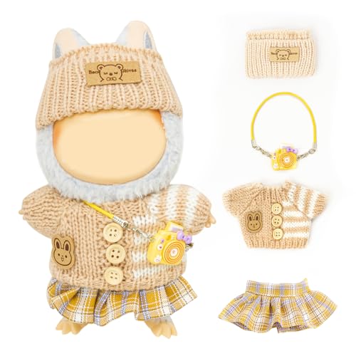 KIYEREE Clothes for Lububu 17cm DollsNO Doll for Lububu Doll Outfits with Accessories Suit for Lububu Cute Stylish Dress Up Set Easter Gifts Purple Dress - Image 1