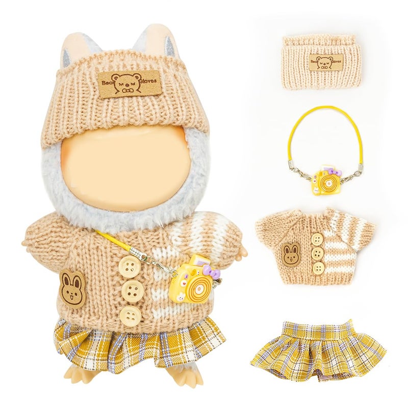 KIYEREE Clothes for Lububu 17cm DollsNO Doll for Lububu Doll Outfits with Accessories Suit for Lububu Cute Stylish Dress Up Set Easter Gifts Purple Dress - Image 3