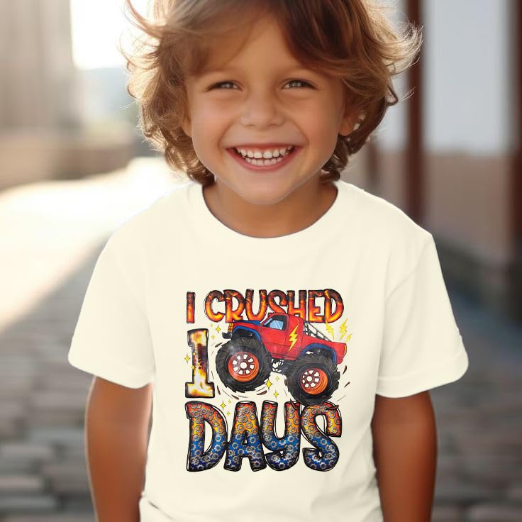 LUKYCILD Kids 100 Days of School Shirt Girl 100th Day of School Tshirt Toddler Funny Graphic Tee Top Apricot - Image 2
