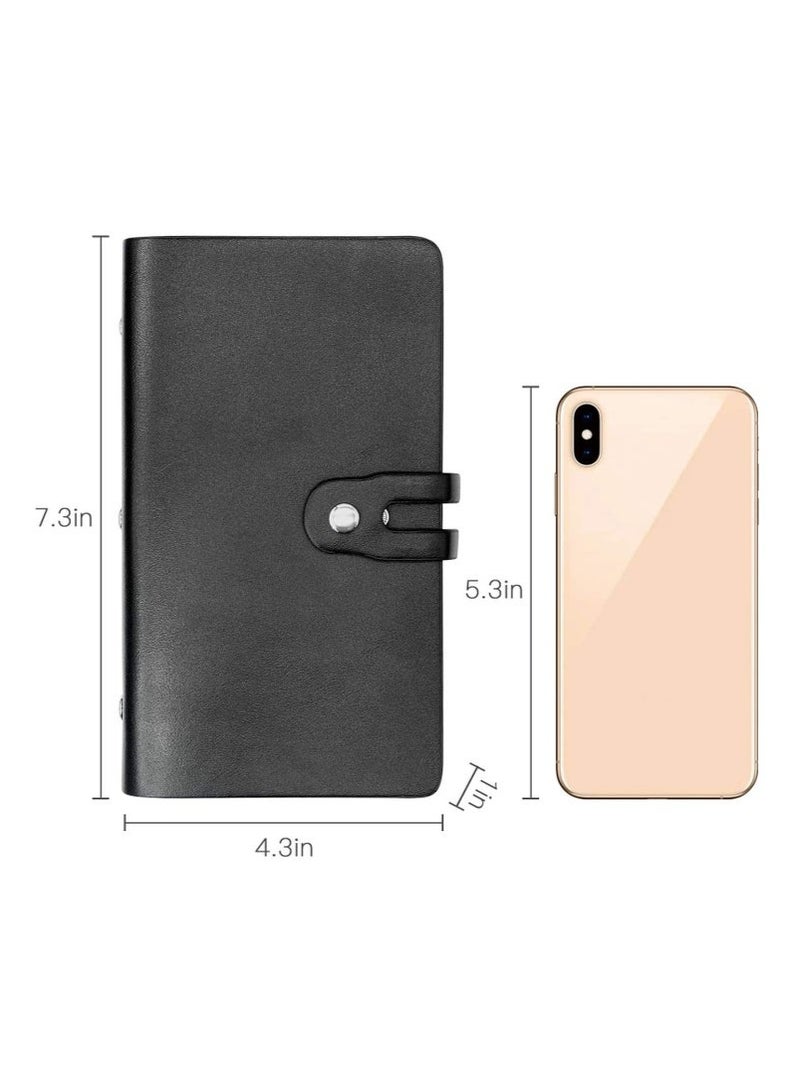 Credit Card Holder, Business Card Organizer Credit Cards Protector with 96 Card Slots RFID Blocking Business Cards Holder for Managing Your Different Cards to Prevent Loss or Damage Black - Image 3