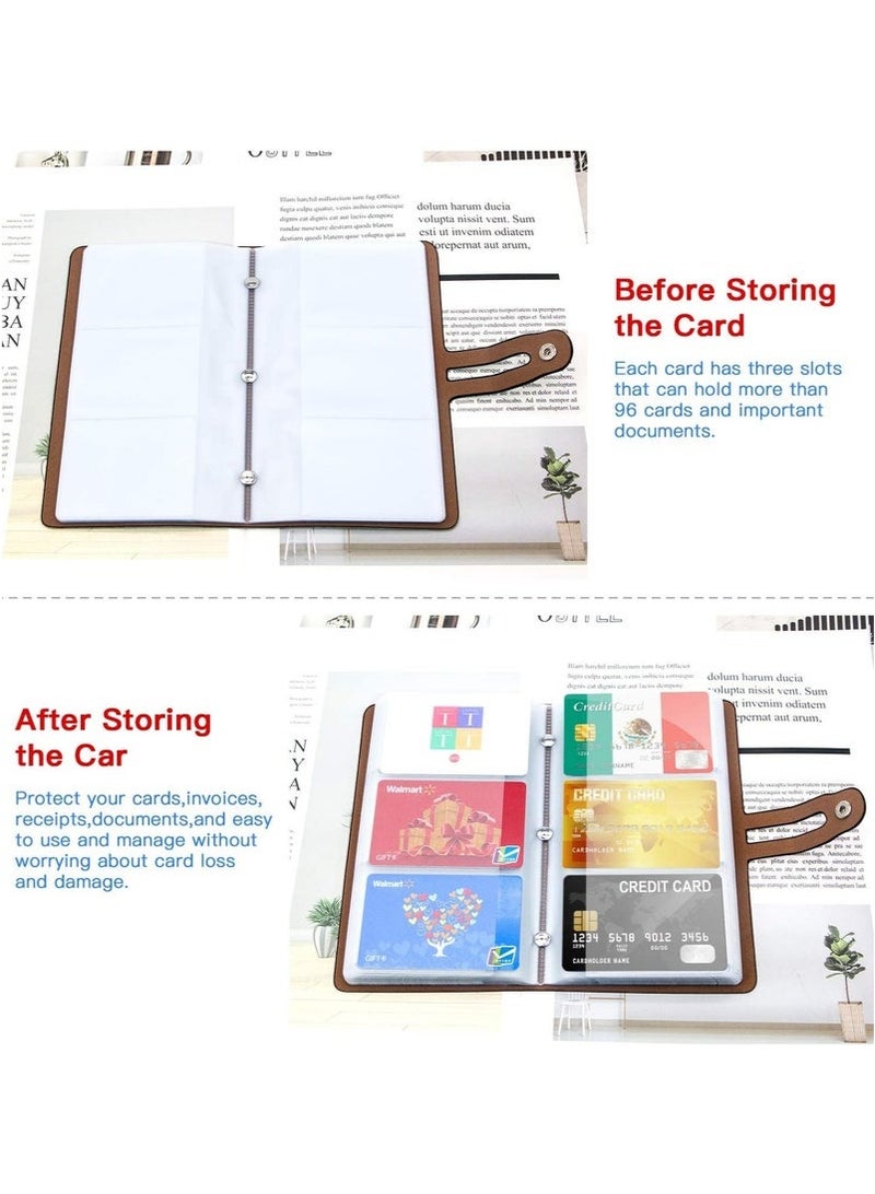 Credit Card Holder, Business Card Organizer Credit Cards Protector with 96 Card Slots RFID Blocking Business Cards Holder for Managing Your Different Cards to Prevent Loss or Damage Black - Image 4