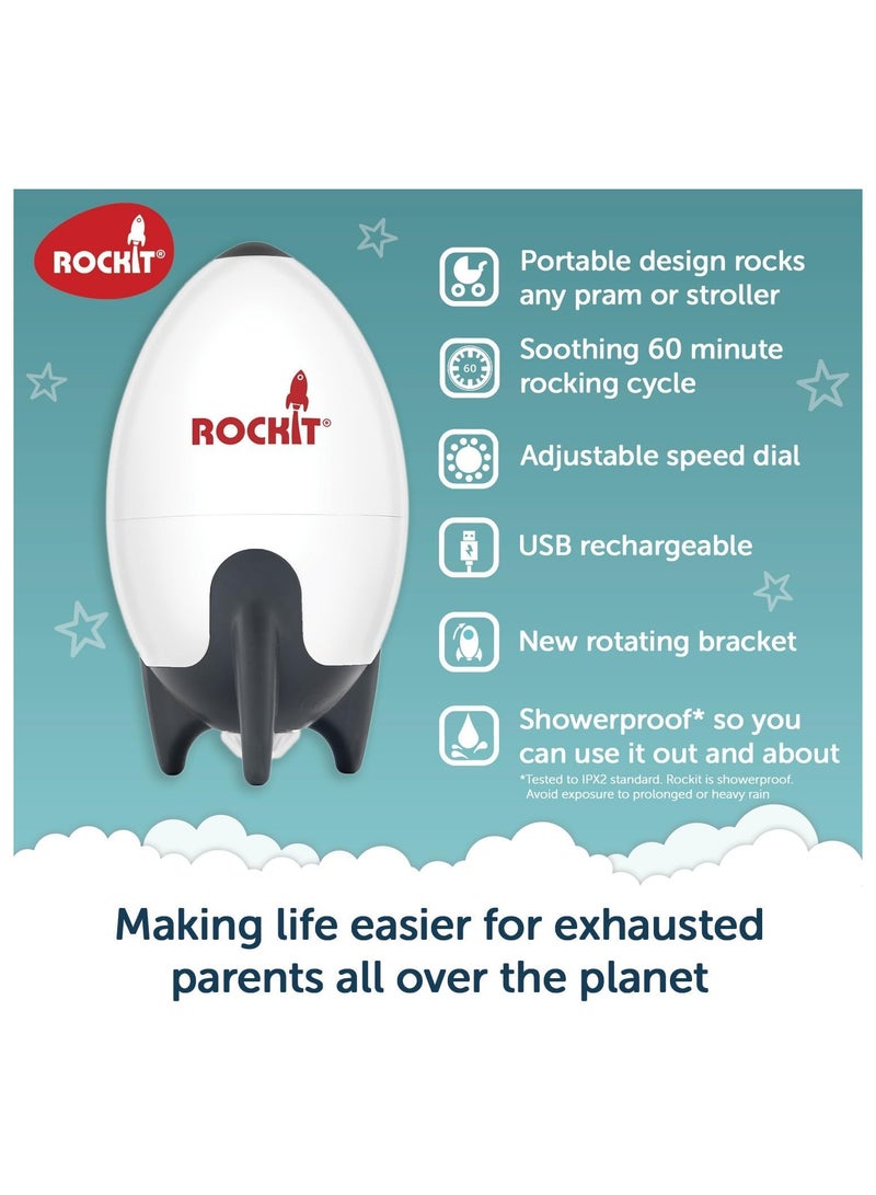 ROCKIT Portable Baby Rocker 2.0 USB Rechargeable, Portable Baby Sleep Aid Gently Rocks Any Stroller or Buggy, Adjustable Speed with 60-Minute Timer,Fits All Pushchairs & Prams to Create a Baby Bouncer - Image 3