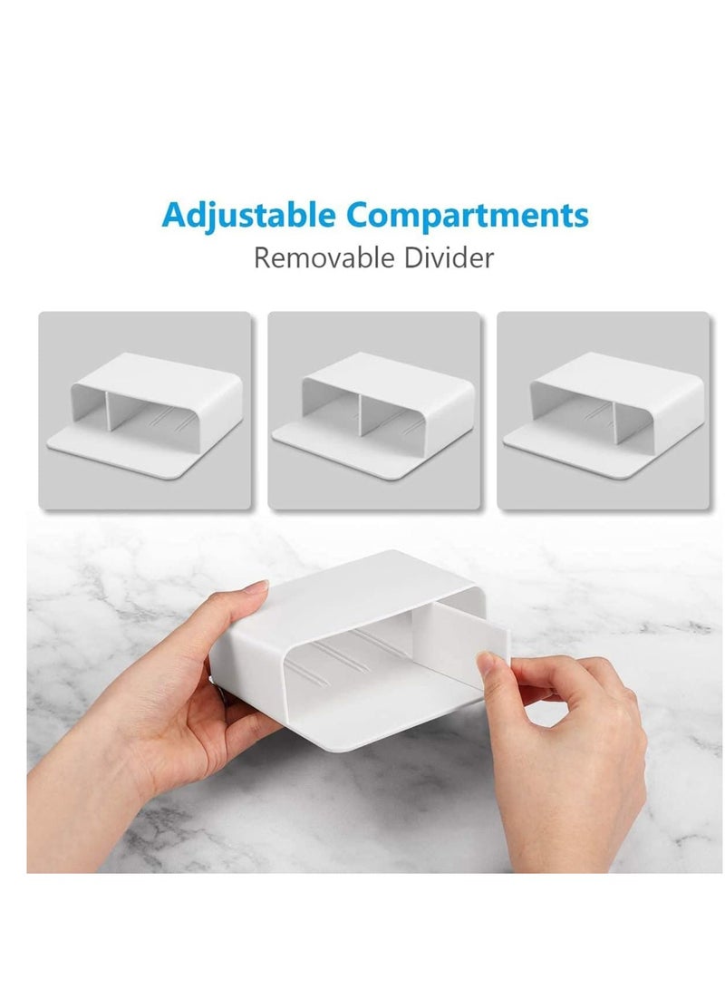 حامل أقلام تحديد مغناطيسي قابل للمسح الجاف، حامل أقلام وممحاة للسبورة البيضاء، للاستخدام في المدرسة والمكتب والمنزل والثلاجة وخزانات التخزين والخزائن المعدنية، منظم أكواب أقلام الرصاص، منظم تخزين أبيض، أبيض - Image 4