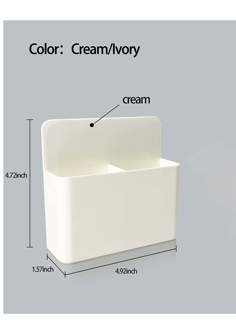 حامل أقلام تحديد مغناطيسي قابل للمسح الجاف، حامل أقلام وممحاة للسبورة البيضاء، للاستخدام في المدرسة والمكتب والمنزل والثلاجة وخزانات التخزين والخزائن المعدنية، منظم أكواب أقلام الرصاص، منظم تخزين أبيض، أبيض - Image 2