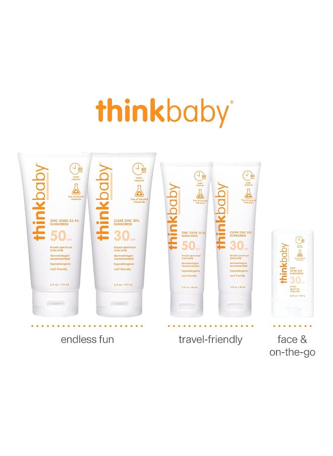 Thinkbaby Thinkbaby SPF 50+ Baby Mineral Sunscreen – Safe, Natural Sunblock for Babies - Water Resistant Sun Cream – Broad Spectrum UVA/UVB Sun Protection – Vegan Baby Sunscreen Lotion, 6 Oz.  - Image 4