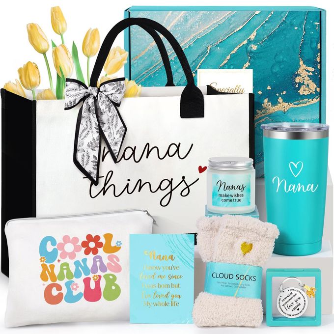 GRANDMA GIFT SET CHRISTMAS BIRTHDAY GIFTS FOR GRANDMA FUNNY MOTHERS DAY IDEAS FOR GRANDPARENT NANA BASKET WITH TOTE BAG
