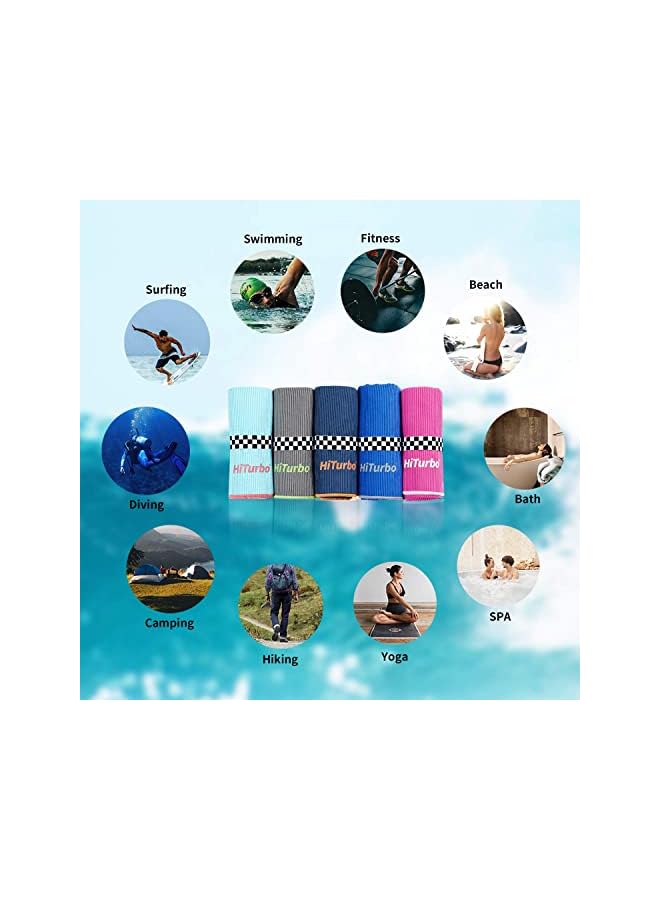 Zaboon Microfiber Beach Towel-Quick Fast Dry Super Bath Towels Absorbent Lightweight Pool Beach Blanket,Perfect For Travel Pool Swimming Bath Camping Yoga Gym Sports (Bule) - Image 3