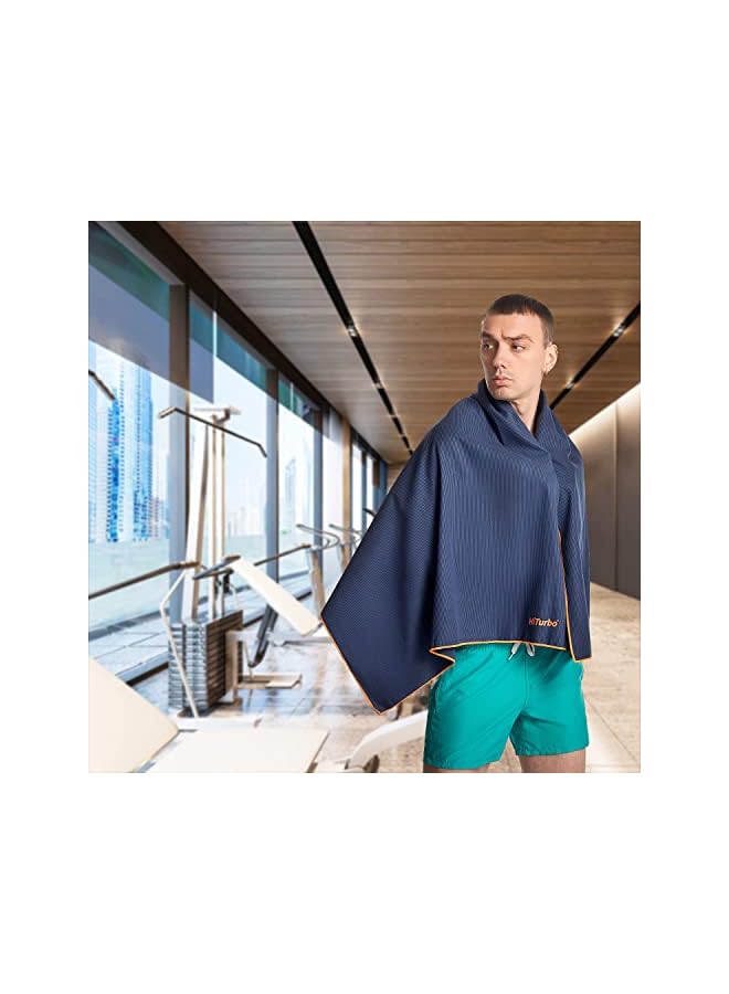 Zaboon Microfiber Beach Towel-Quick Fast Dry Super Bath Towels Absorbent Lightweight Pool Beach Blanket,Perfect For Travel Pool Swimming Bath Camping Yoga Gym Sports (Bule) - Image 4