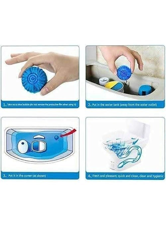 طقم أقراص تنظيف المرحاض الفوارة - 5 قطع - تنظيف وتعقيم تلقائي مع رائحة منعشة - حماية طويلة الأمد ضد الترسبات - Image 2