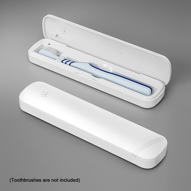 Portable White UVC Toothbrush Cleaner Box Automatic Ultraviolet Sanitizer Travel Home Protection Case - Image 1