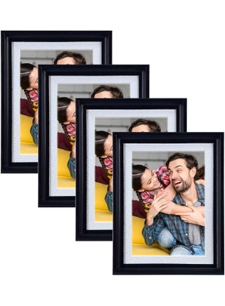 DECORHILLS FRAMES & DECOR Photo Documents, Real Glass, PVC, with Slightly Textured White Inner Black Outer Border, Tabletop Wall Display, 5x7 Inch Pack of 4 - pzsku/ZD484CF101C1E22882E33Z/45/1749731174/856cc418-f319-4bf6-a2b3-21583bad717f