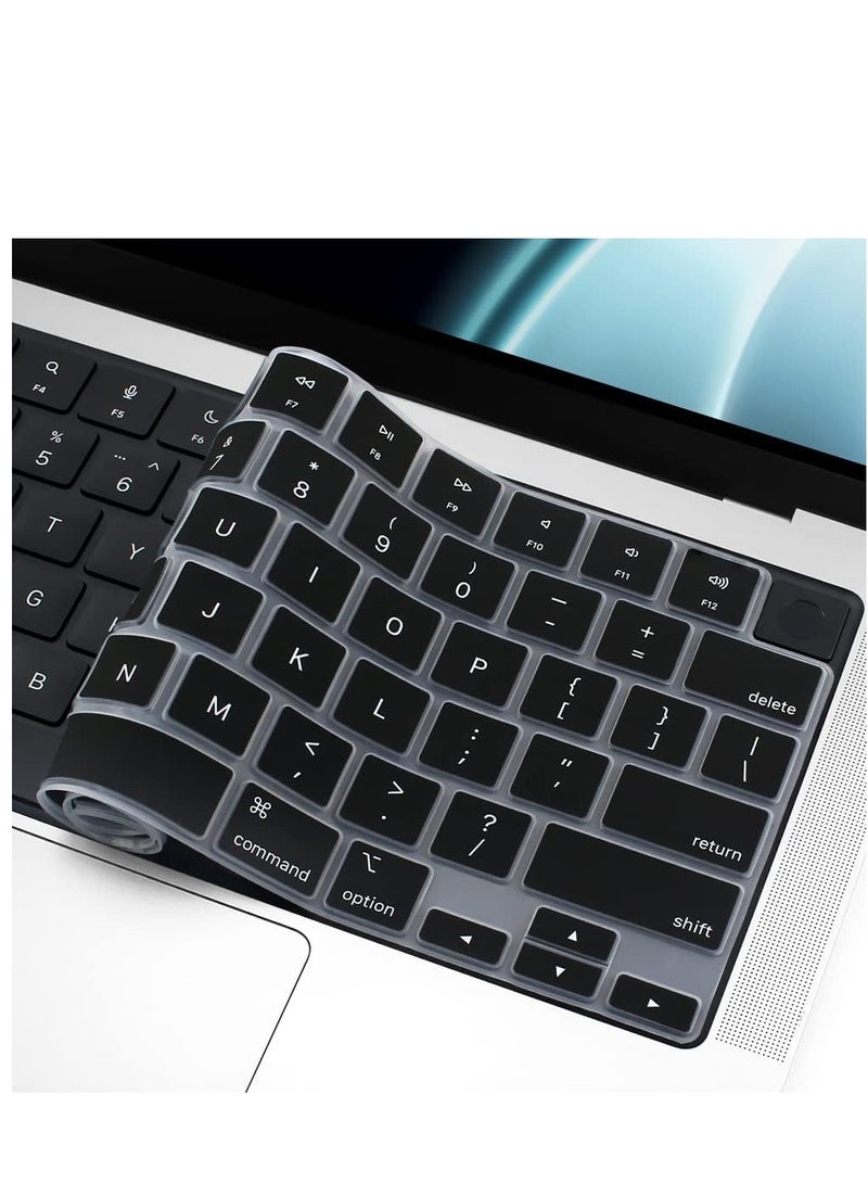 Keyboard Cover Skin for MacBook Air 13.6 inch 15 inch 2023 2022 M2 Chip A2681 A2941 Ultra Keyboard Protector U.S Enter for 2022 2023 MacBook Air 13.6'' 15'' M2 Accessory Black - Image 5