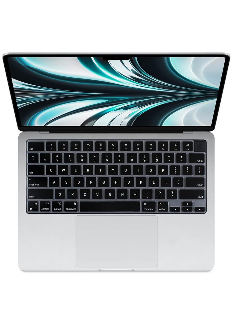 Keyboard Cover Skin for MacBook Air 13.6 inch 15 inch 2023 2022 M2 Chip A2681 A2941 Ultra Keyboard Protector U.S Enter for 2022 2023 MacBook Air 13.6'' 15'' M2 Accessory Black - Image 4