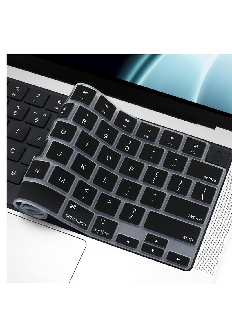 Keyboard Cover Skin for MacBook Air 13.6 inch 15 inch 2023 2022 M2 Chip A2681 A2941 Ultra Keyboard Protector U.S Enter for 2022 2023 MacBook Air 13.6'' 15'' M2 Accessory Black - Image 3