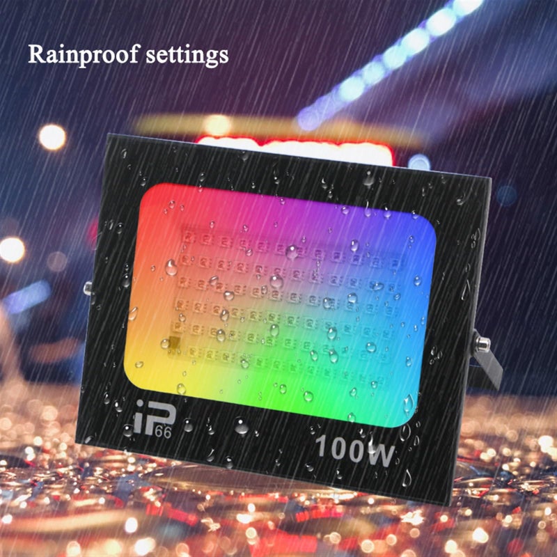 RGB And Cold Light 100W IP66 Waterproof Outdoor Flood Light Wall Lamp Landscape Lighting - Image 5