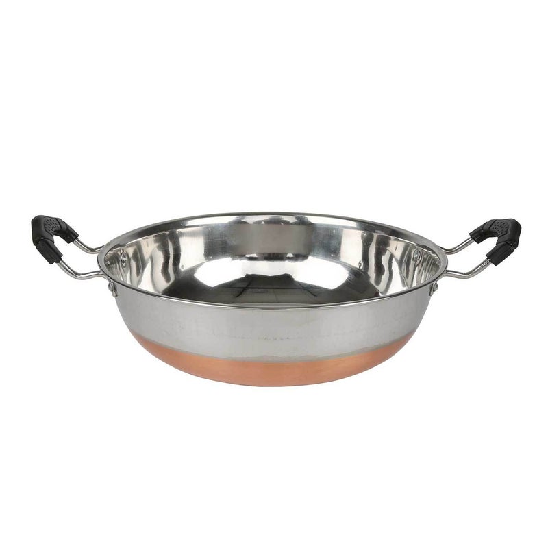 Chefline Stainless Steel Kadai With Copper Bottom, 26 cm