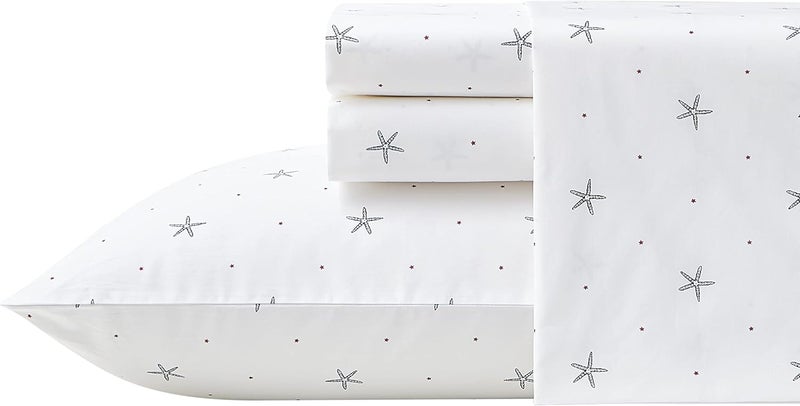 - Percale Collection - Bed Sheet Set - 100% Cotton, Crisp & Cool, Lightweight & Moisture-Wicking Bedding, Twin, Star Spangled Coastal - Image 1