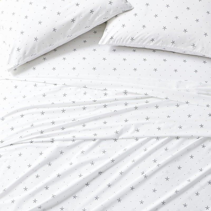 - Percale Collection - Bed Sheet Set - 100% Cotton, Crisp & Cool, Lightweight & Moisture-Wicking Bedding, Twin, Star Spangled Coastal - Image 2