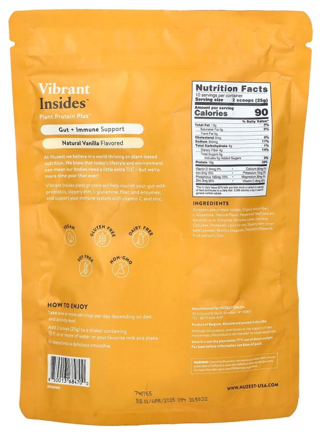 Nuzest بروتين نباتي بلس™ فانيليا طبيعية 8.8 أونصة (250 جرام) - Image 2