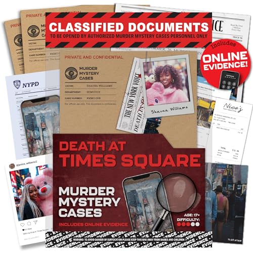 Lucky Egg MMC Death at Times Square Thrilling Murder Mystery Games for Adults in New York City 40 Evidence Pieces 150 Min Gameplay 35 Difficulty Cold Case Files Game for 110 Players - Image 1