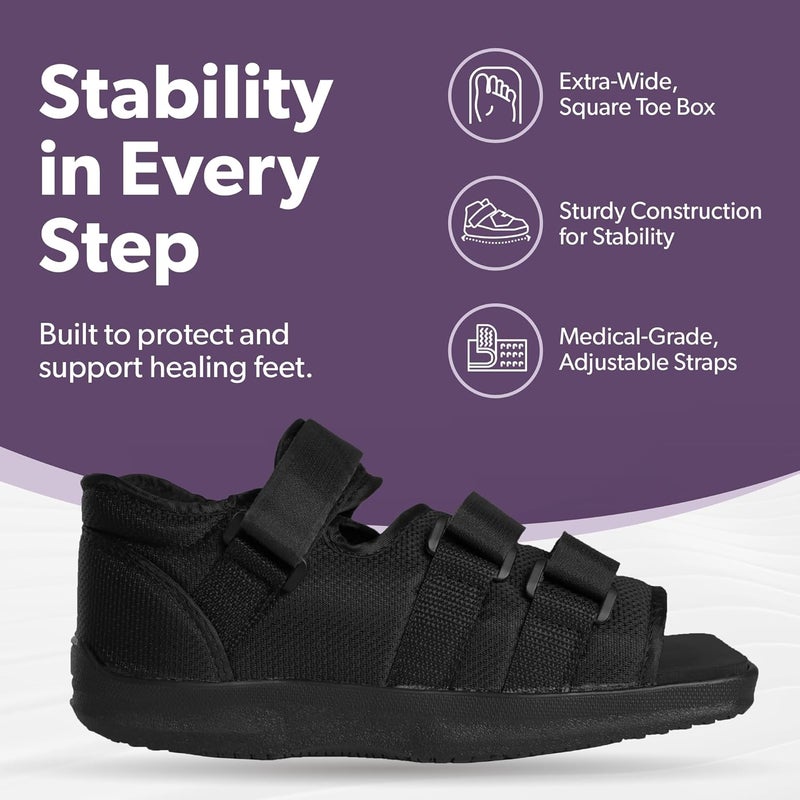 BraceAbility Post Op Shoe Foot Brace  Orthopedic Surgical Cast Shoe for Broken Toes Injured Foot Protection Stress Fracture Recovery Medical Boot for Women S  Female - Image 4