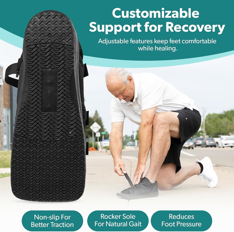 BraceAbility Post Op Shoe Foot Brace  Orthopedic Surgical Cast Shoe for Broken Toes Injured Foot Protection Stress Fracture Recovery Medical Boot for Women S  Female - Image 5