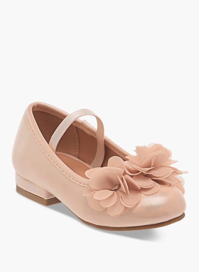 Flora Bella By Shoexpress Girls Flower Applique Ballerina Shoes with Elasticated Strap Ramadan Collection - Image 1