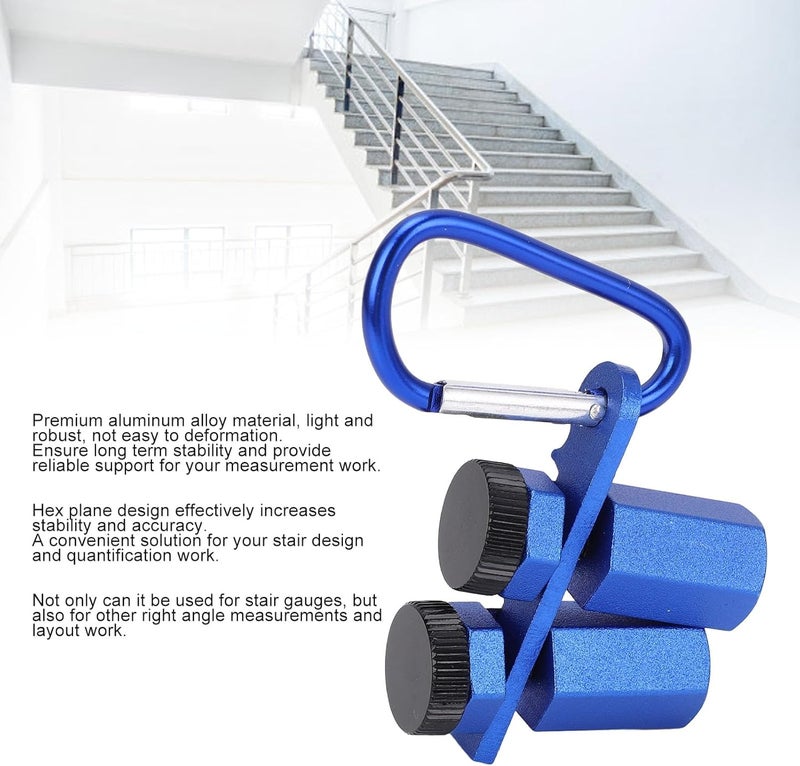 Stair Gauge Aluminum Alloy Hex Framing Square Attachment, Lightweight and Durable - Precise Measurement, Secure Grip, Ideal for Staircase Beam and Joist Layout - Image 5