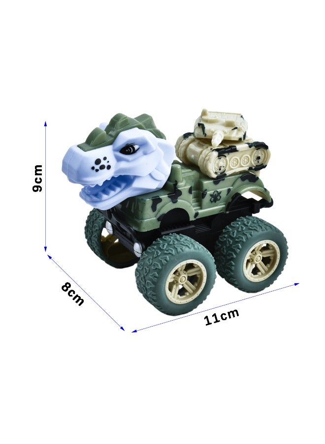 ACYYH Dinosaur Monster Trucks Toy Set, Pull Back Vehicles with Inertial Forward Movement, 4 Pack Colorful T-Rex Head Cars for Kids, 9x8x11cm - Image 2
