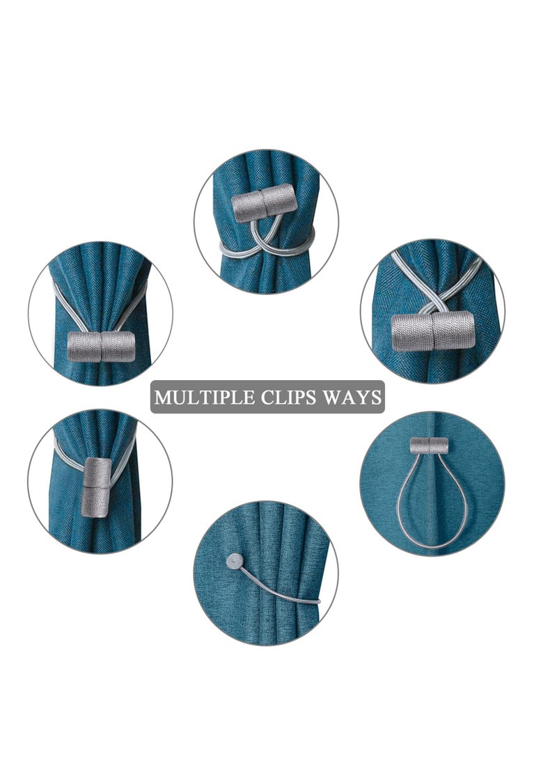 SYOSI Magnetic Curtain Tiebacks Clips, Blue 4Pcs Curtain Holdbacks, Decorrative Drapery Rope Tie Backs, for Home Office Decorative Blackout Sheer Twist Curtain Window Decor - Image 5