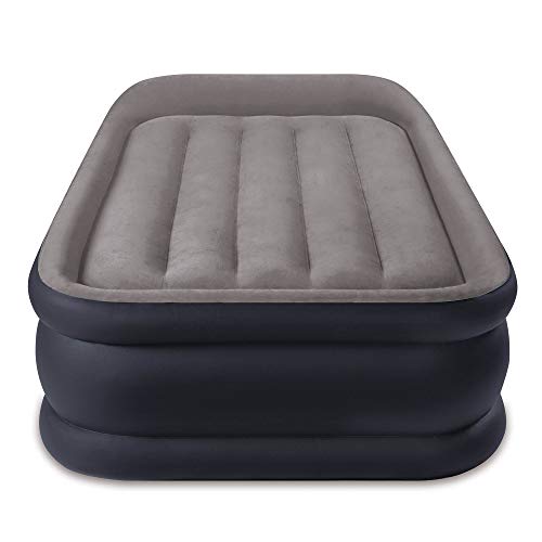 Intex Polyester Dura-Beam Standard Series Deluxe Pillow Rest Raised Airbed with Soft Flocked Top for Comfort Built-in Pillow and Electric Pump Twin, Black - Image 3