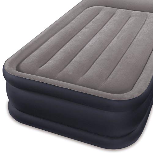 Intex Polyester Dura-Beam Standard Series Deluxe Pillow Rest Raised Airbed with Soft Flocked Top for Comfort Built-in Pillow and Electric Pump Twin, Black - Image 4