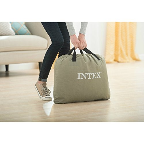 Intex Polyester Dura-Beam Standard Series Deluxe Pillow Rest Raised Airbed with Soft Flocked Top for Comfort Built-in Pillow and Electric Pump Twin, Black - Image 2