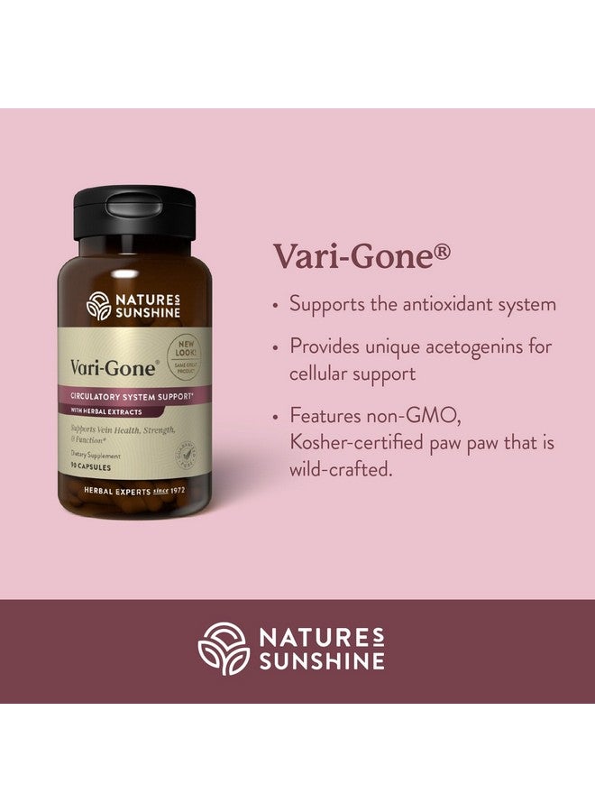 Nature's Sunshine Vari-Gone, 90 Capsules, Varicose Vein Supplements with 7 Powerful Herbs and Nutrients That Support Circulation for Vein Health, Strength, and Function - Image 2