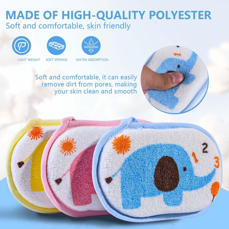 OBTANIM Baby Bath Sponge Soft Foam Scrubber Natural Sponge for Bathing, Shower Scrubber Body Sponge for Kids/Babies/Men/Women, Set of 3 - Image 3