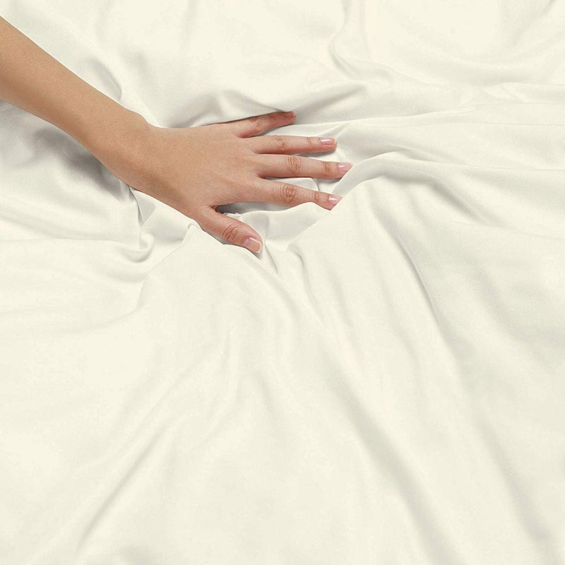 KEDARA CLOTH 1800 TC Micro Razai Double Bed King Size Feel King Size Quilt Cover for Double Bed with ZipperDuvet CoverComforter CoverRazai CoverDohars 102x110 InchIvory Solid - Image 4