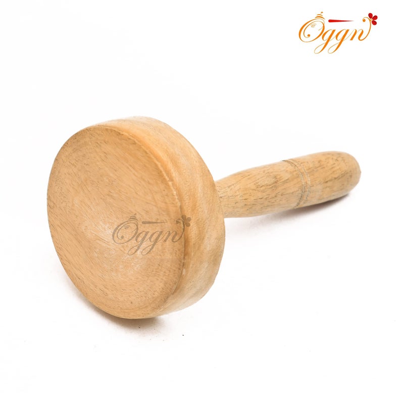 OGGN Handmade Mango Wood Kitchen Tool, Hand Masher, Roti Sekni/Sekhni, Wooden Chapati Press, Traditional Roti Fluffer for Cooking, Easy to Use, Perfect for Fluffy Paranthas (5X3 Inches) - Image 5
