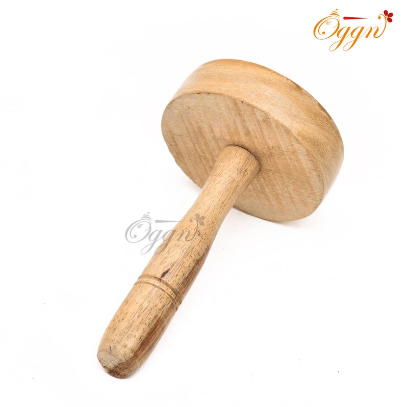 OGGN Handmade Mango Wood Kitchen Tool, Hand Masher, Roti Sekni/Sekhni, Wooden Chapati Press, Traditional Roti Fluffer for Cooking, Easy to Use, Perfect for Fluffy Paranthas (5X3 Inches) - Image 2