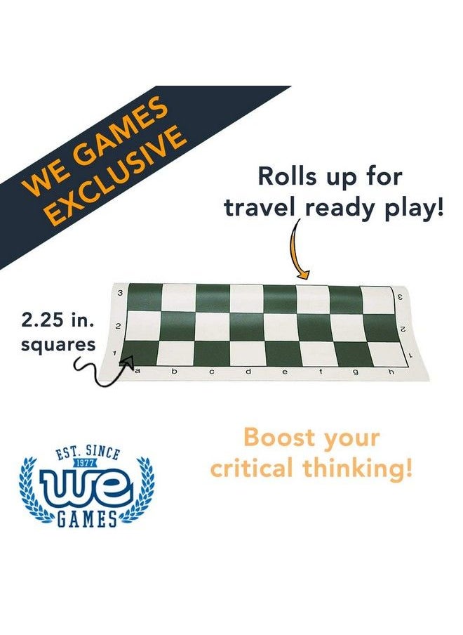 WE Games Tournament Roll Up Vinyl Chess Board Green And White  - Image 4