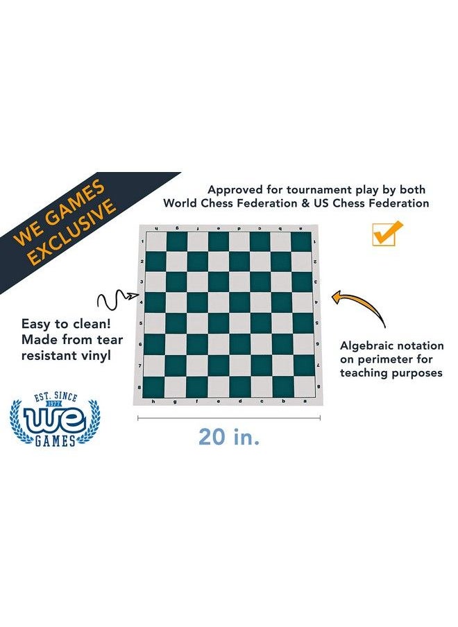 WE Games Tournament Roll Up Vinyl Chess Board Green And White  - Image 3