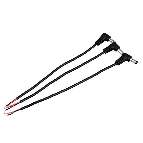BQLZR 5.5mm x 2.1mm DC Power Right Angle Adapter Cable Cord Male Plug Jack Connector for CCTV Camera Pack of 10 - Image 2