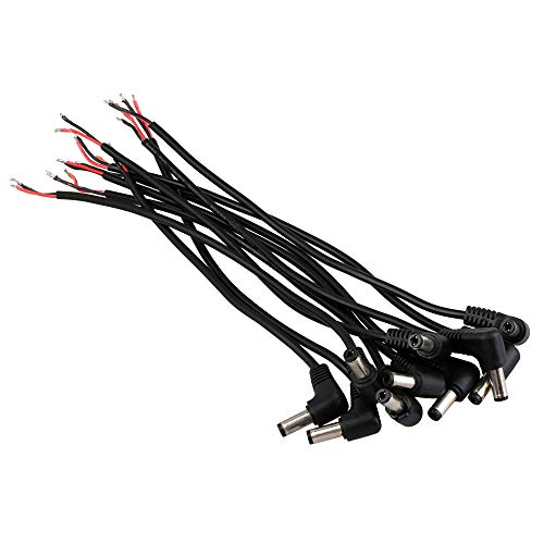 BQLZR 5.5mm x 2.1mm DC Power Right Angle Adapter Cable Cord Male Plug Jack Connector for CCTV Camera Pack of 10 - Image 1