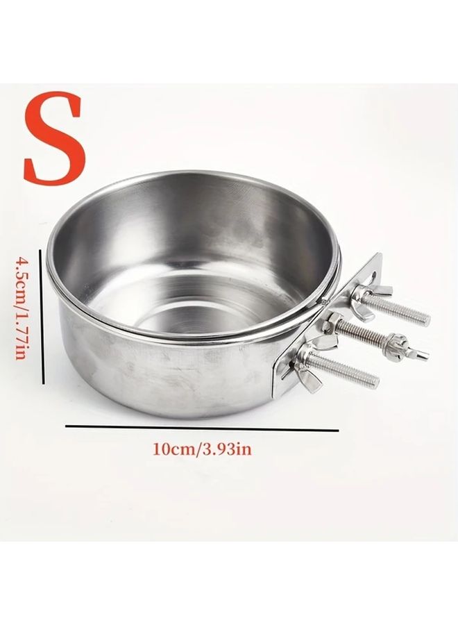 XXL Stainless Steel Hanging Pet Feeder Dog Cat Rabbit Parrot Food and Water Bowl with Screw Fixing - Image 3